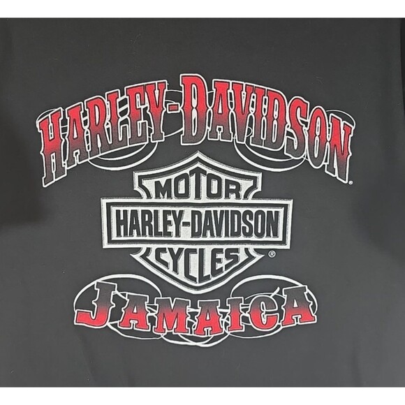 PAIR of Harley Davidson XL T Shirts  St. Kitts & Jamaica Black Travel Motorcycle - Picture 11 of 16